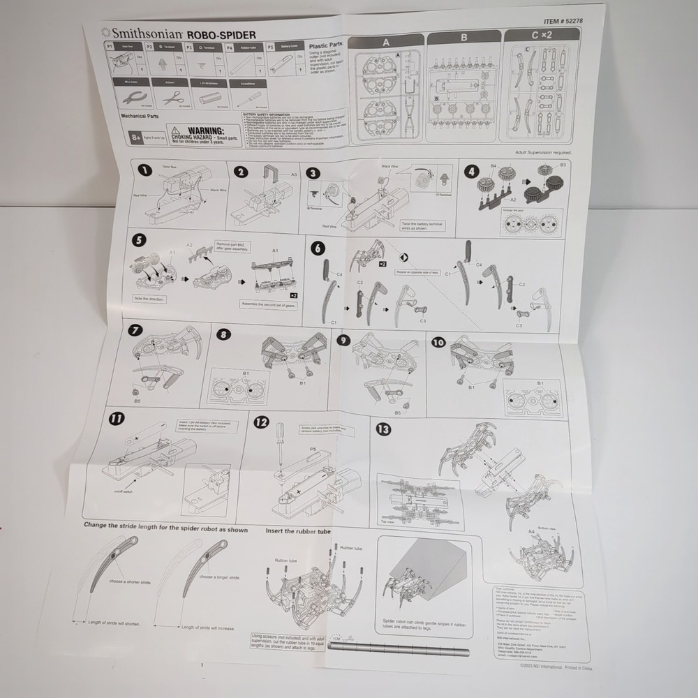 Smithsonian ROBO-SPIDER Model Science Kit build a Robot Robo Spider Open Box - Picture 8 of 8